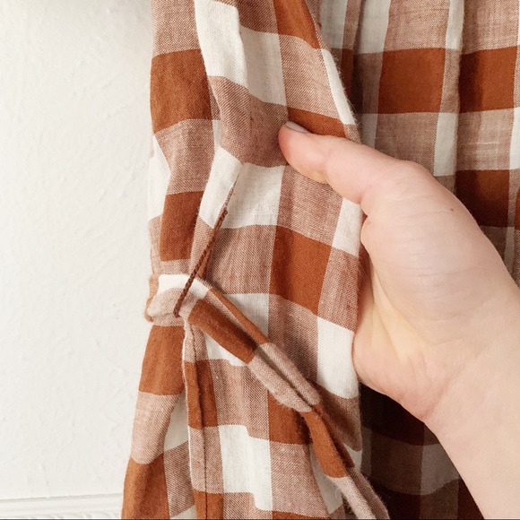 Doen Rhone St Ouen Nutmeg Plaid Dress Sz L - Picture 5 of 9